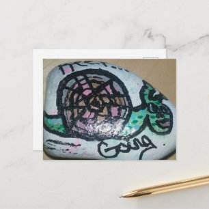 Cute Little Painted Rock Keep Going Snail Postcard