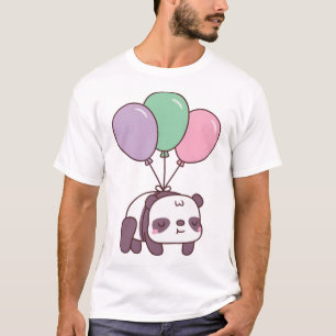 Cute Little Panda and Balloons T-Shirt