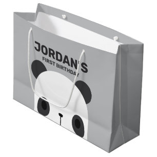 Cute Little Panda Bear Birthday Large Gift Bag