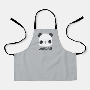 Cute Little Panda Bear with Personalised Name Apron