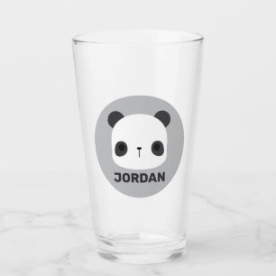 Cute Little Panda Bear with Personalised Name Glass