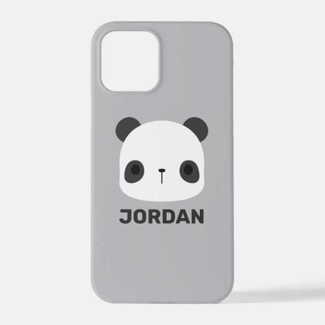 Cute Little Panda Bear with Personalised Name iPhone Case (Back)