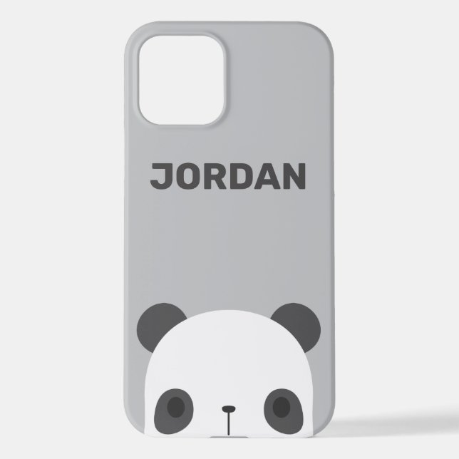 Cute Little Panda Bear with Personalised Name  iPhone Case (Back)