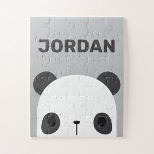 Cute Little Panda Bear with Personalised Name Jigsaw Puzzle