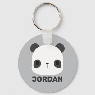 Cute Little Panda Bear with Personalised Name Key Ring