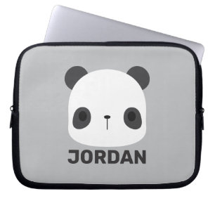 Cute Little Panda Bear with Personalised Name Laptop Sleeve
