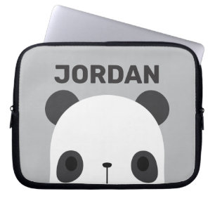 Cute Little Panda Bear with Personalised Name Laptop Sleeve