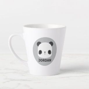 Cute Little Panda Bear with Personalised Name Latte Mug