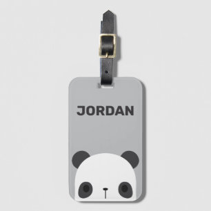 Cute Little Panda Bear with Personalised Name Luggage Tag