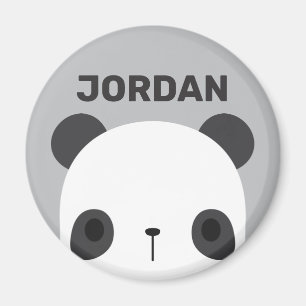 Cute Little Panda Bear with Personalised Name Magnet