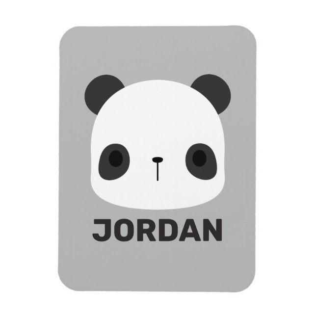Cute Little Panda Bear with Personalised Name Magnet (Vertical)