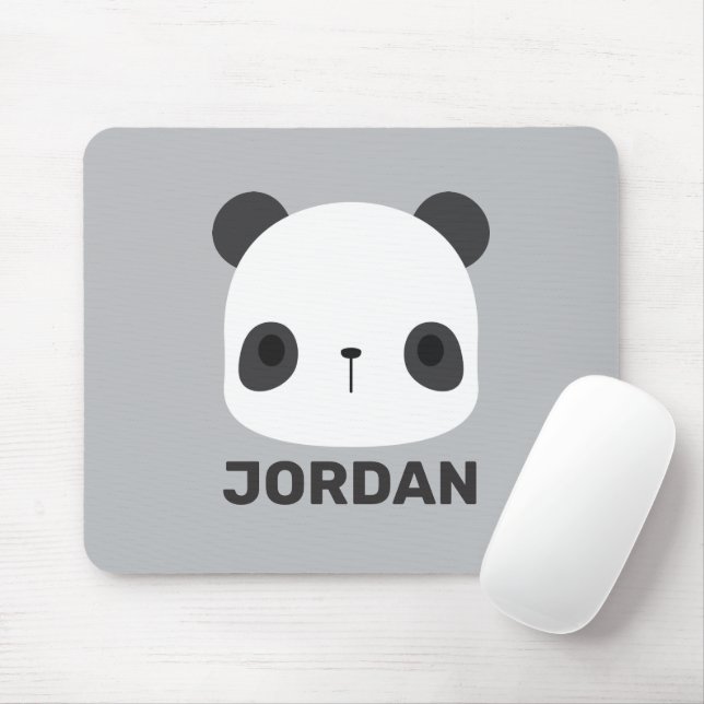 Cute Little Panda Bear with Personalised Name Mouse Pad (With Mouse)