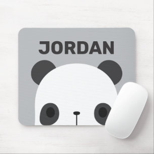 Cute Little Panda Bear with Personalised Name Mouse Pad