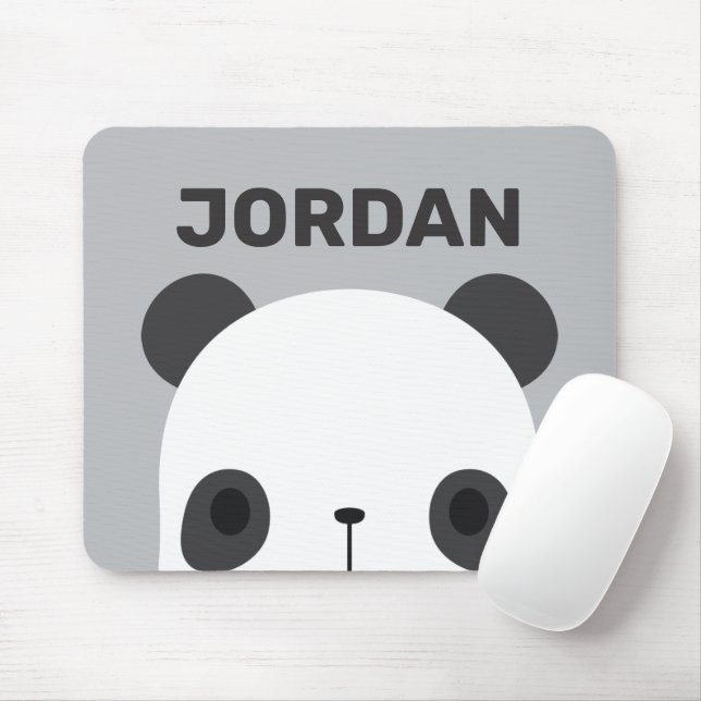 Cute Little Panda Bear with Personalised Name Mouse Pad (With Mouse)