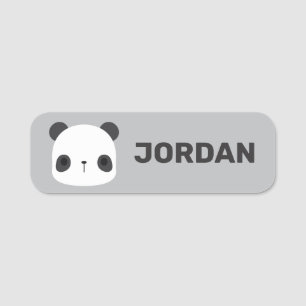 Cute Little Panda Bear with Personalised Name Name Tag