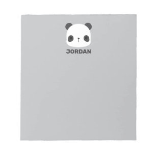 Cute Little Panda Bear with Personalised Name Notepad