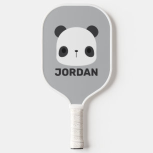 Cute Little Panda Bear with Personalised Name Pickleball Paddle