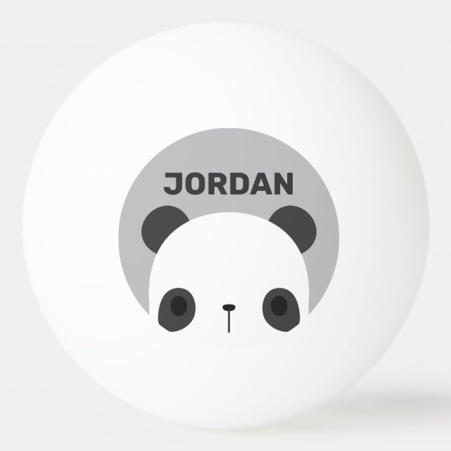 Cute Little Panda Bear with Personalised Name Ping Pong Ball (Front)