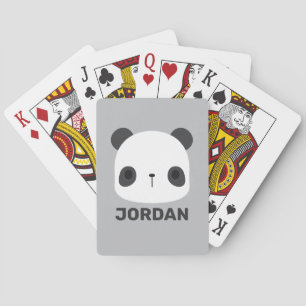 Cute Little Panda Bear with Personalised Name Playing Cards