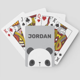 Cute Little Panda Bear with Personalised Name  Playing Cards