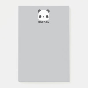 Cute Little Panda Bear with Personalised Name Post-it Notes
