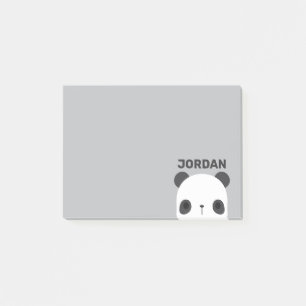 Cute Little Panda Bear with Personalised Name Post-it Notes