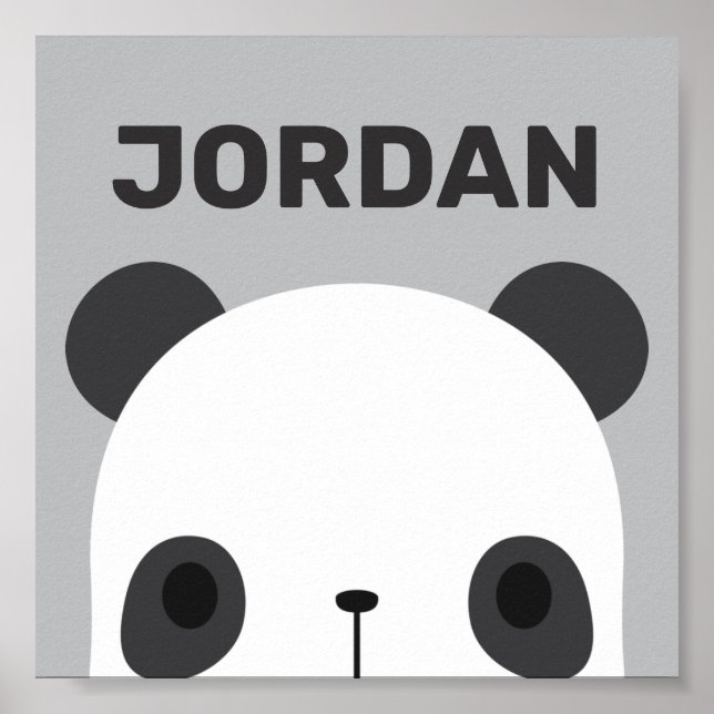 Cute Little Panda Bear with Personalised Name Post Poster (Front)