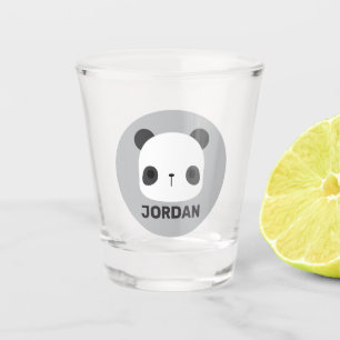 Cute Little Panda Bear with Personalised Name Shot Glass
