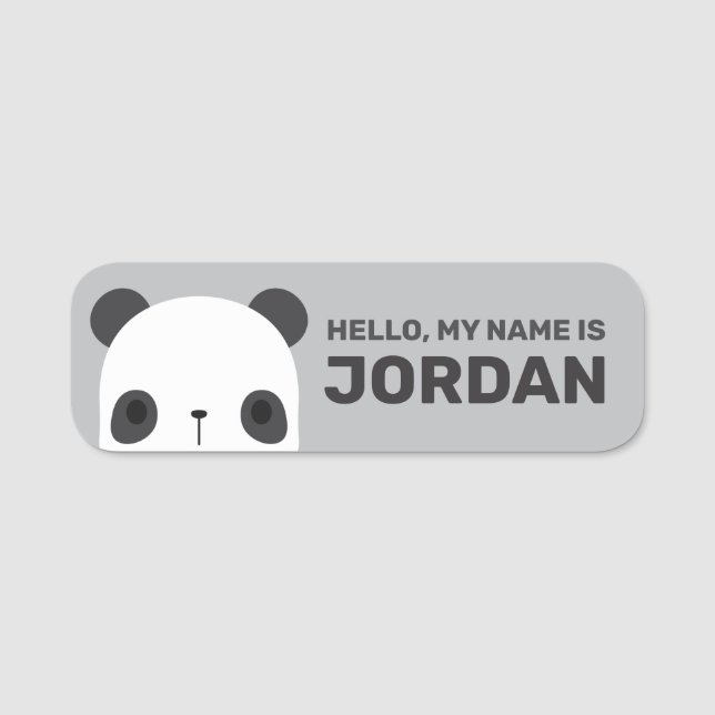 Cute Little Panda Bear with Personalised Name Tag (Front)