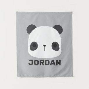 Cute Little Panda Bear with Personalised Name Tapestry