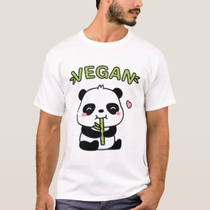 Cute Little Panda Enjoys Being Vegan T-Shirt