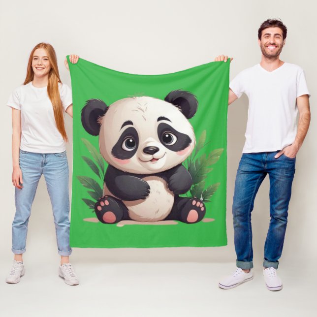 Cute little panda  fleece blanket (In Situ)