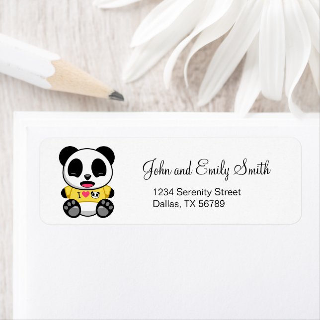 Cute Little Panda Return Address Label (Insitu)
