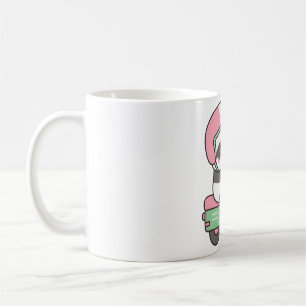 Cute Little Panda Riding Green Scooter Coffee Mug