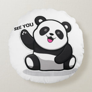 cute little panda round cushion
