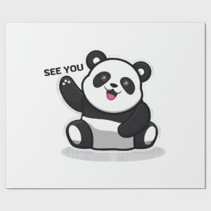cute little panda wrapping paper