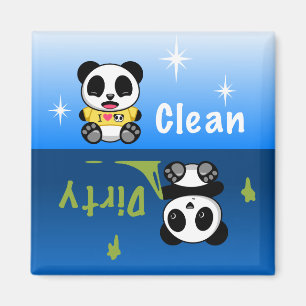 Cute Little Pandas Clean Dirty Magnet
