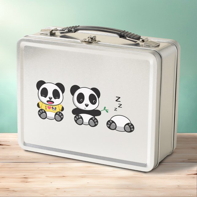 Cute Little Pandas Metal Lunch Box (Creator Uploaded)