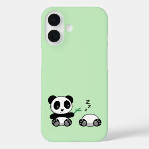 Cute Little Pandas on Green iPhone 16 Case