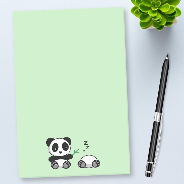 Cute Little Pandas on Green Post-it Notes (Creator Uploaded)