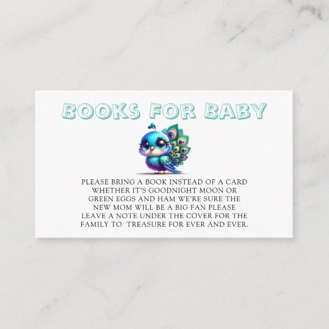 Cute Little Peacock Books For Baby Enclosure Card (Front)
