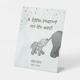 Cute Little Peanut On its Way Baby Shower Pedestal Sign