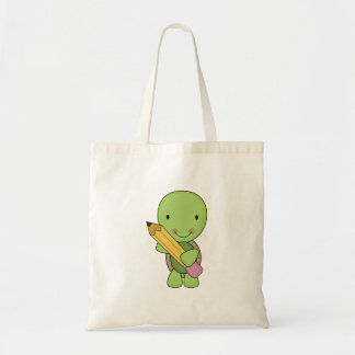 cute little pencil turtle tote bag