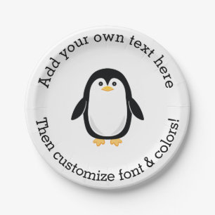 Cute Little Penguin Paper Plate