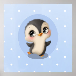 Cute little penguin poster