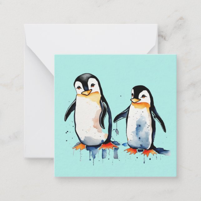 Cute little penguins  card (Front)