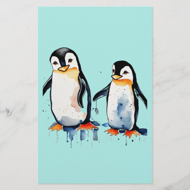 Cute little penguins  stationery (Front)