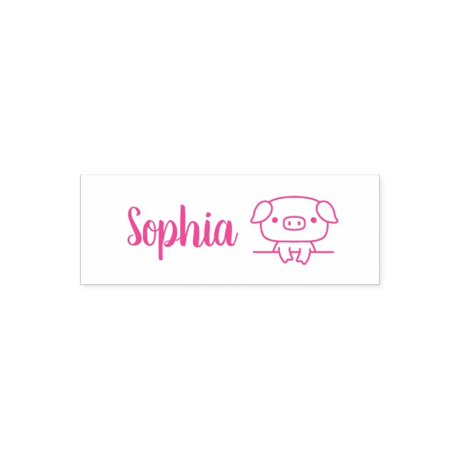 Cute Little Pig, Personalised Name Self-inking Stamp (Design)