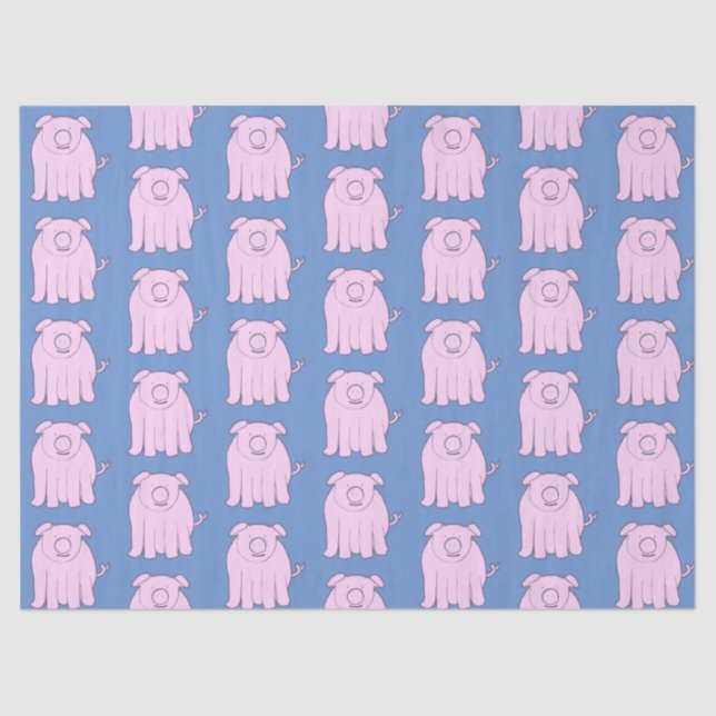 Cute Little Pig Playful Piglet Pattern Nursery DIY Tissue Paper (Front)