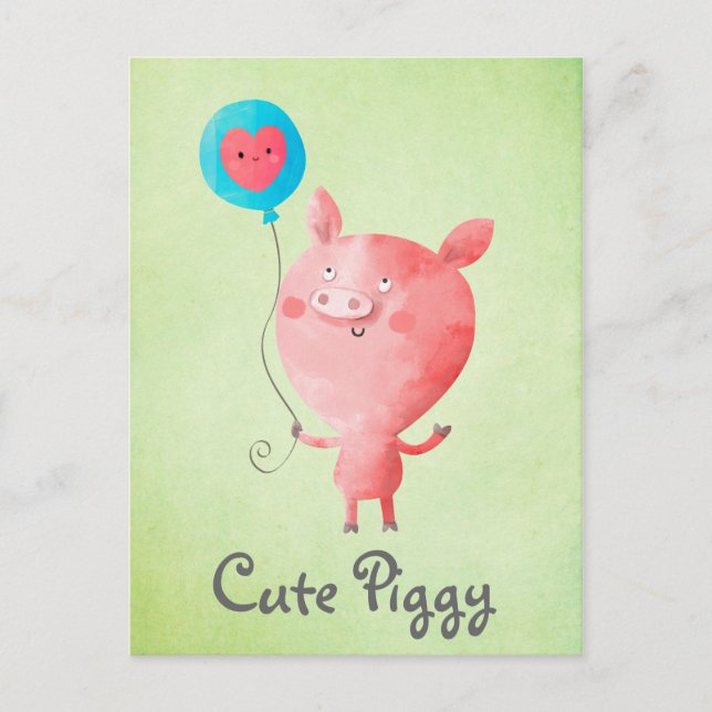 Cute Little Pig Postcard (Front)